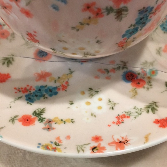 Pink Floral Ceramic Tea Cup Saucer Set Ashley Grace Collection Kent Pottery NWT - Picture 7 of 16